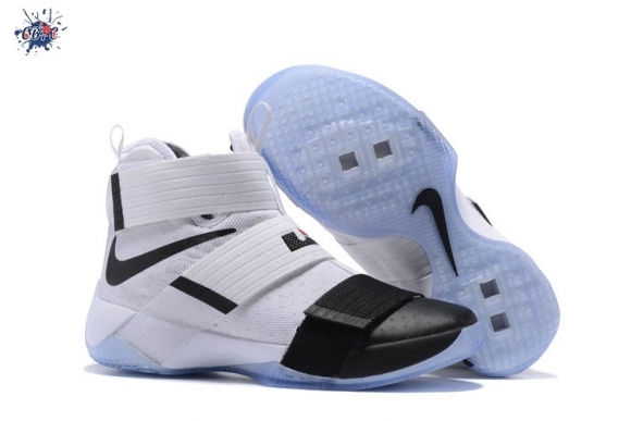 Meilleures Nike Lebron Soldier X 10 "Black Toe" Blanc Noir