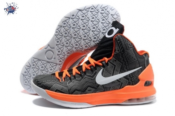 Meilleures Nike KD 5 Noir Gris Orange